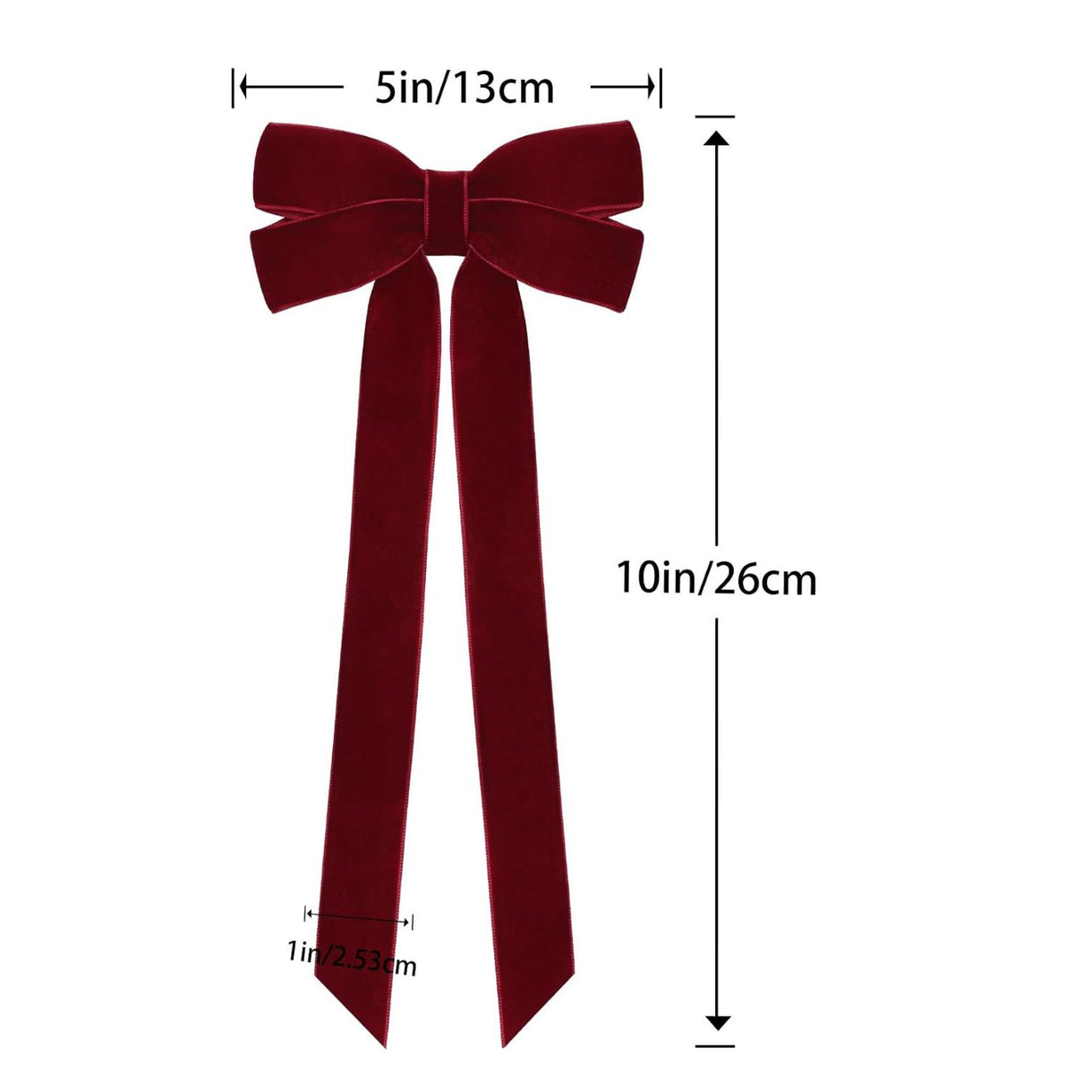 Home Collection Pack of 12 Velvet Christmas Ribbon Bows 5x10 Inch Holiday Tree Decorations