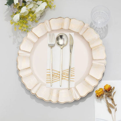 Home Collection 6-Pack Round Scalloped Trim Charger Plates 13"