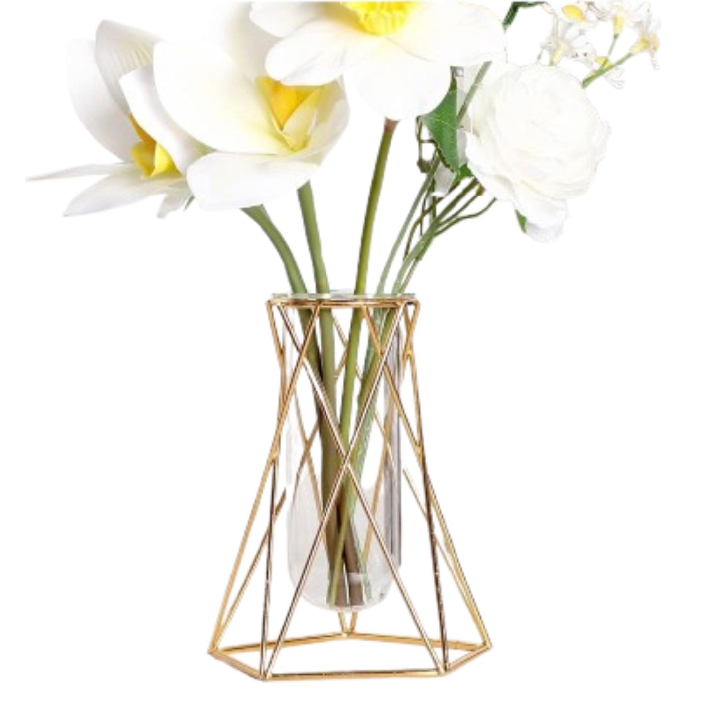 Home Collection 8Pcs Gold Geometric Test Tube Vases