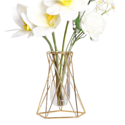 Home Collection 8Pcs Gold Geometric Test Tube Vases