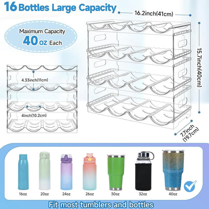 Home Collection Large Compartment Stackable Water Bottle Organizer Rack