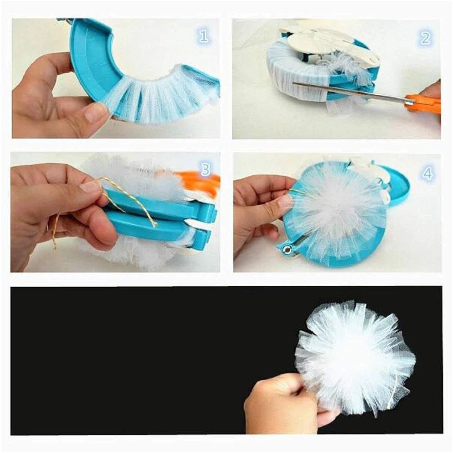 Home Collection Pack of 4 Size Pom Pom Maker Kit