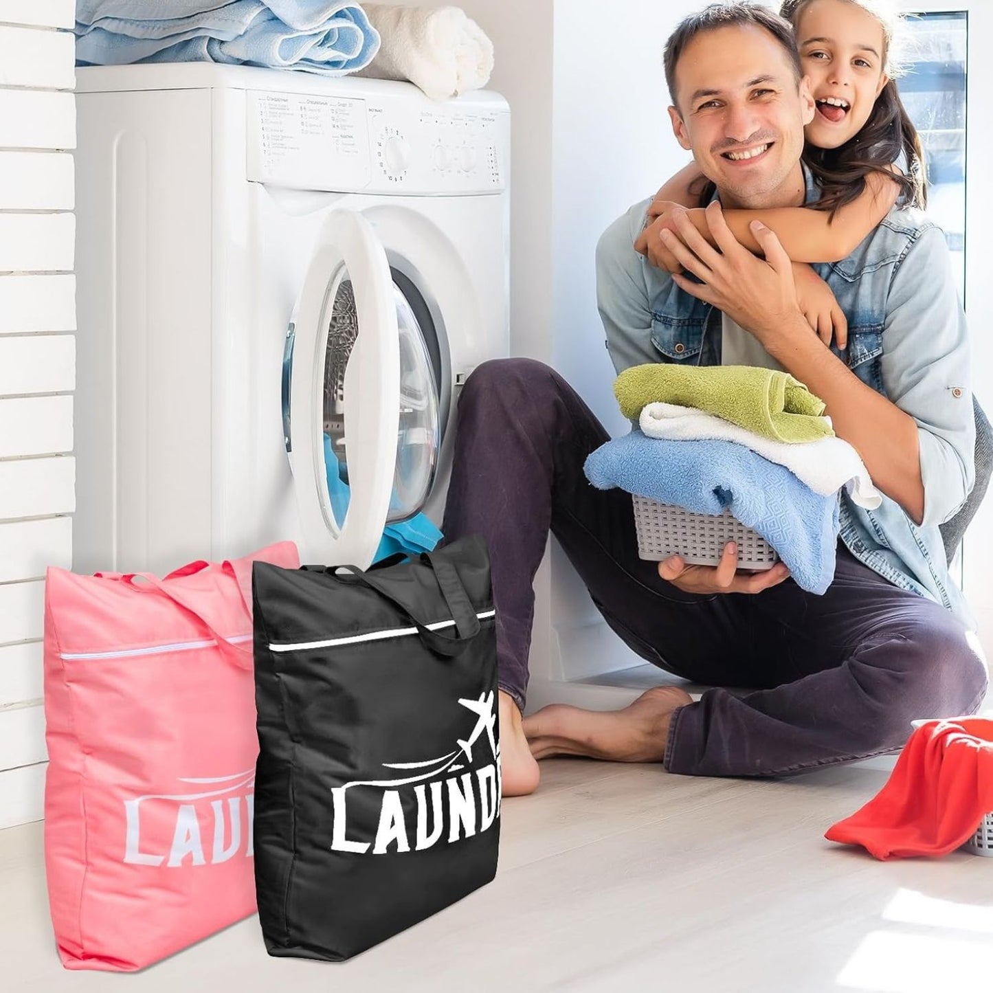 Home Collection Pack of 2 Large Travel Laundry Bags