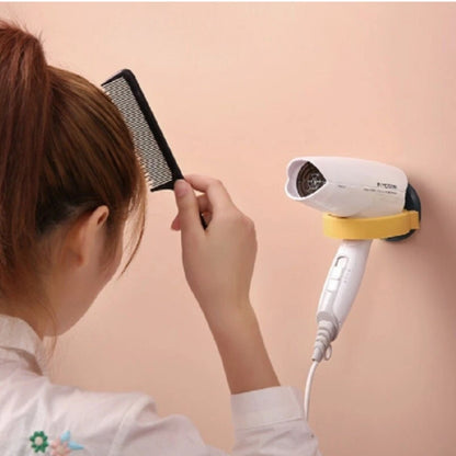 Home Collection Hair Dryer Holder Self Adhesive Bathroom Organizer Rack Yellow