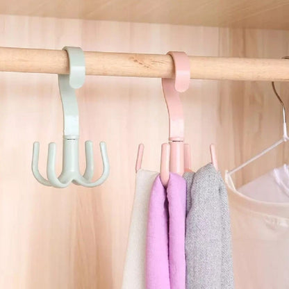 Home Collection Pack of 4 Rotating Tie Belt Hangers Closet Organizer