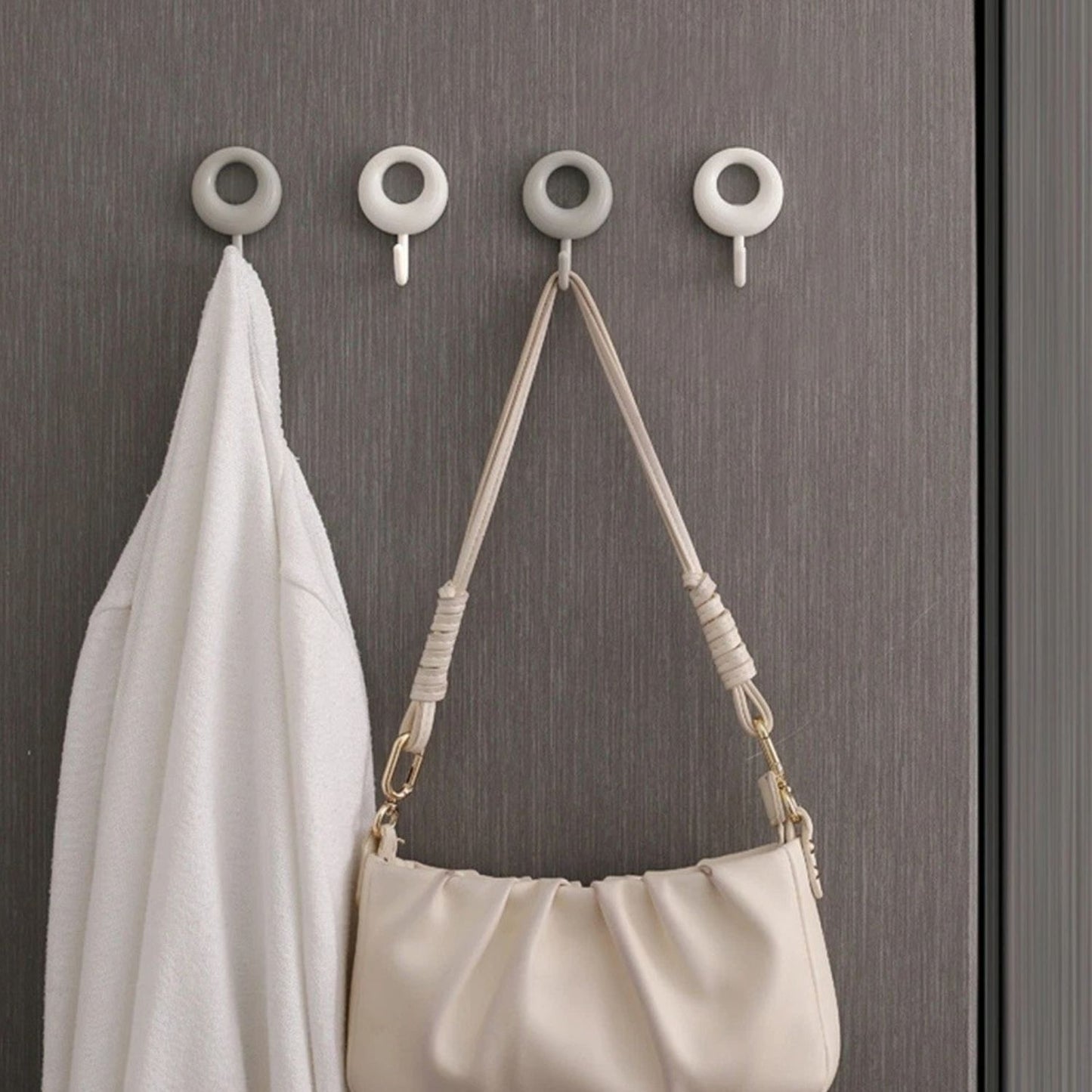 Home Collection Pack of 4 Self Adhesive Wall Hooks Waterproof Towel Coat Hook Hangers