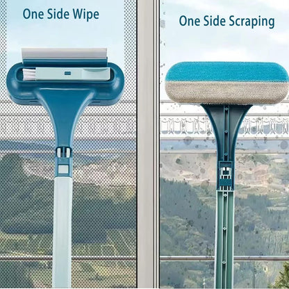 Home Collection 2in1 Window and Glass Cleaning Set Squeegee and Mesh Brush Combo