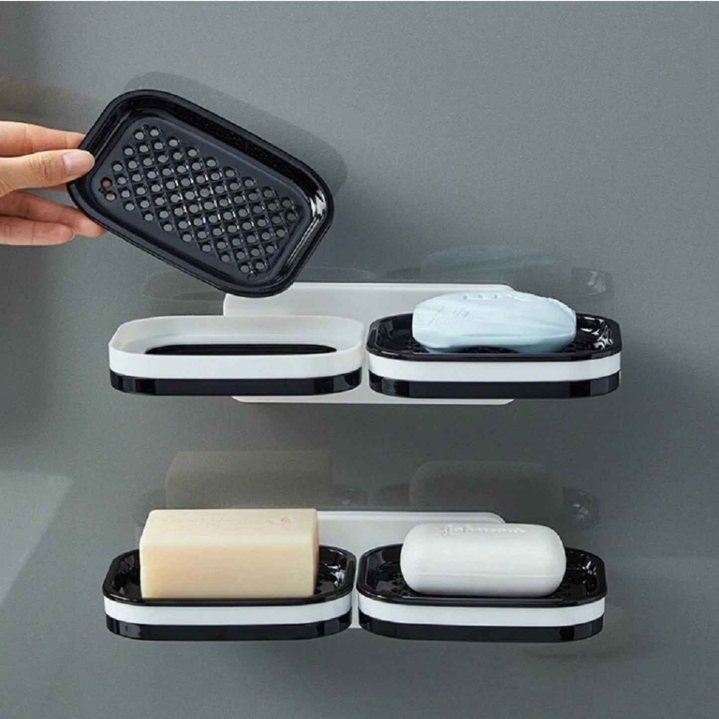 Home Collection Wall Mounted Double Layer Soap Dish Holder