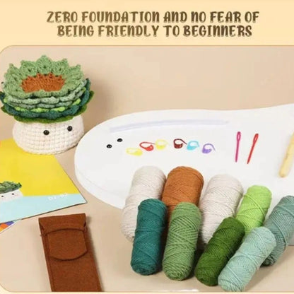 Home Collection Pack of 6 Crochet Coaster Plant Pot Cover Kit for Beginners