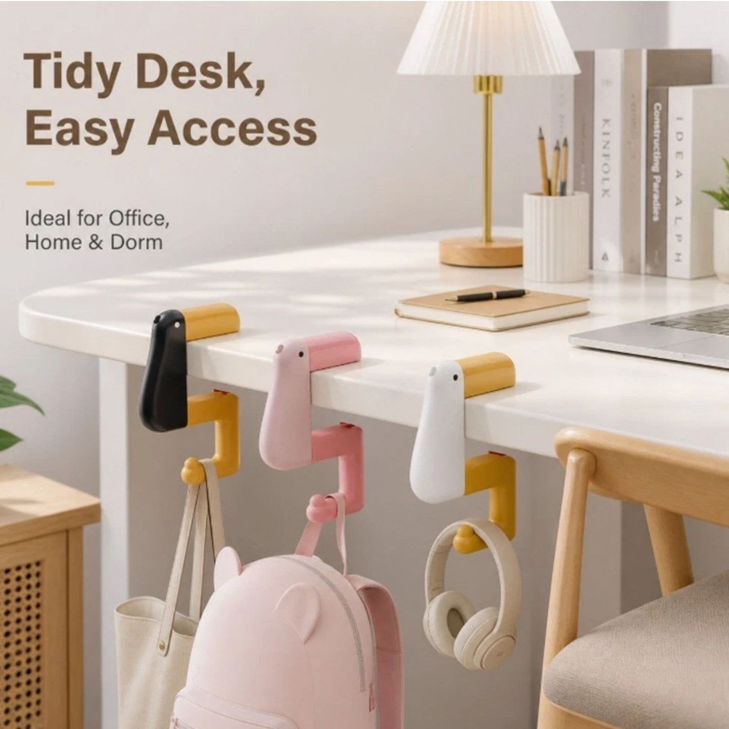 Home Collection Pack of 3 Foldable Purse Hook Non-Slip Bag Hanger