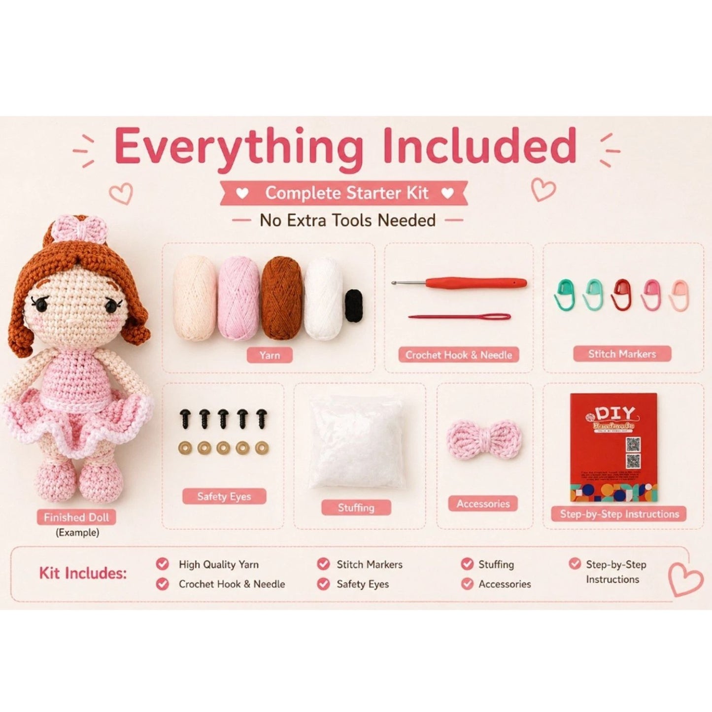 Home Collection Ballet Girl Crochet Kit for Beginners