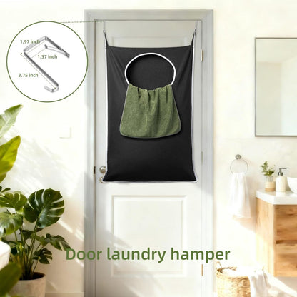 Home Collection Hanging Laundry Hamper Bag with Hooks