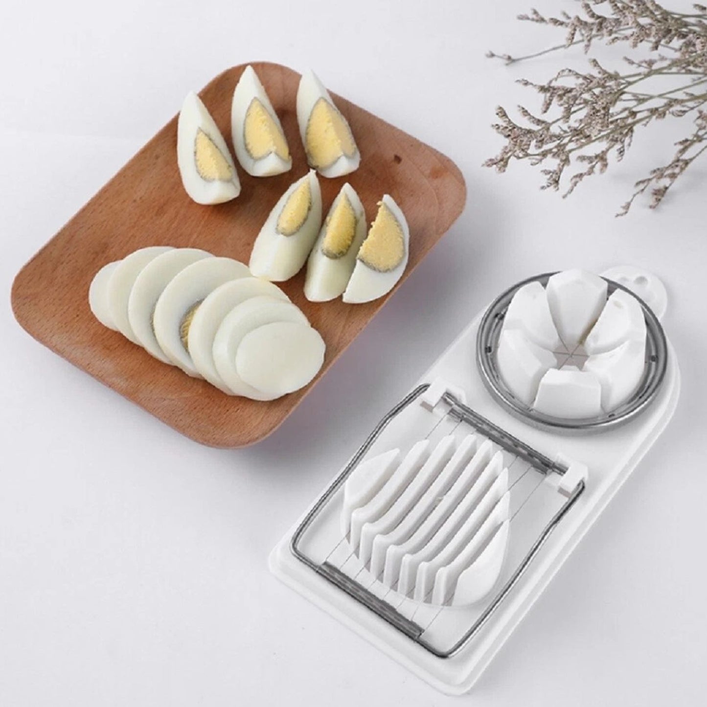 Home Collection 2-in-1 Stainless Steel Egg Slicer and Mushroom Tomato Chopper