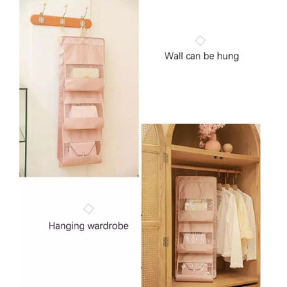 Home Collection 6 Pocket Hanging Handbag Organizer Closet Purse Bag Storage Holder