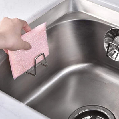 Home Collection Pack of 4 Stainless Steel Sink Sponge Holder