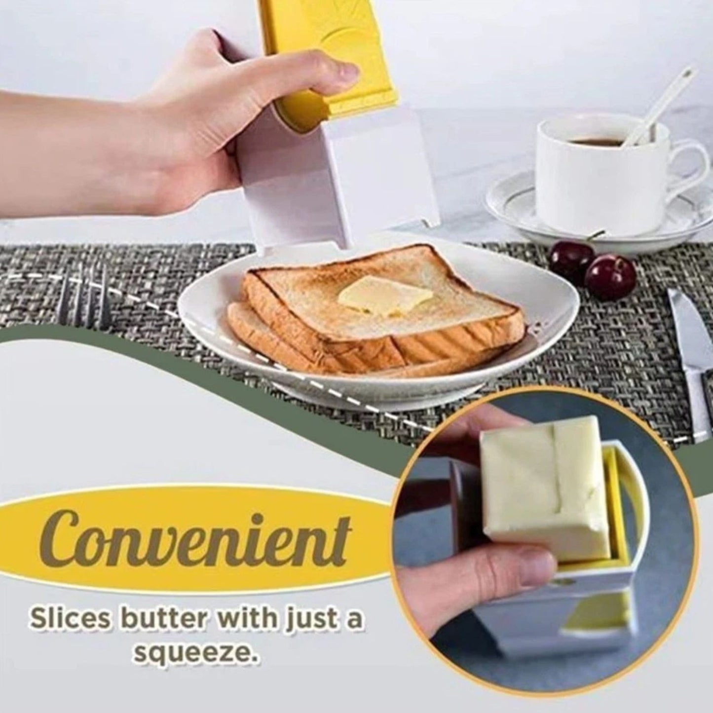Home Collection Stick Butter Cutter Slicer Dispenser with Freshness Seal