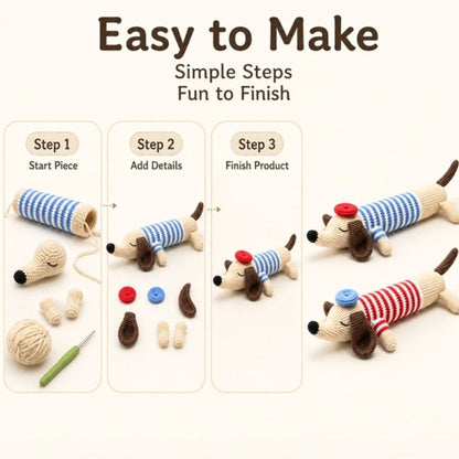 Home Collection Pack of 2 Dachshund Crochet Kit for Beginners