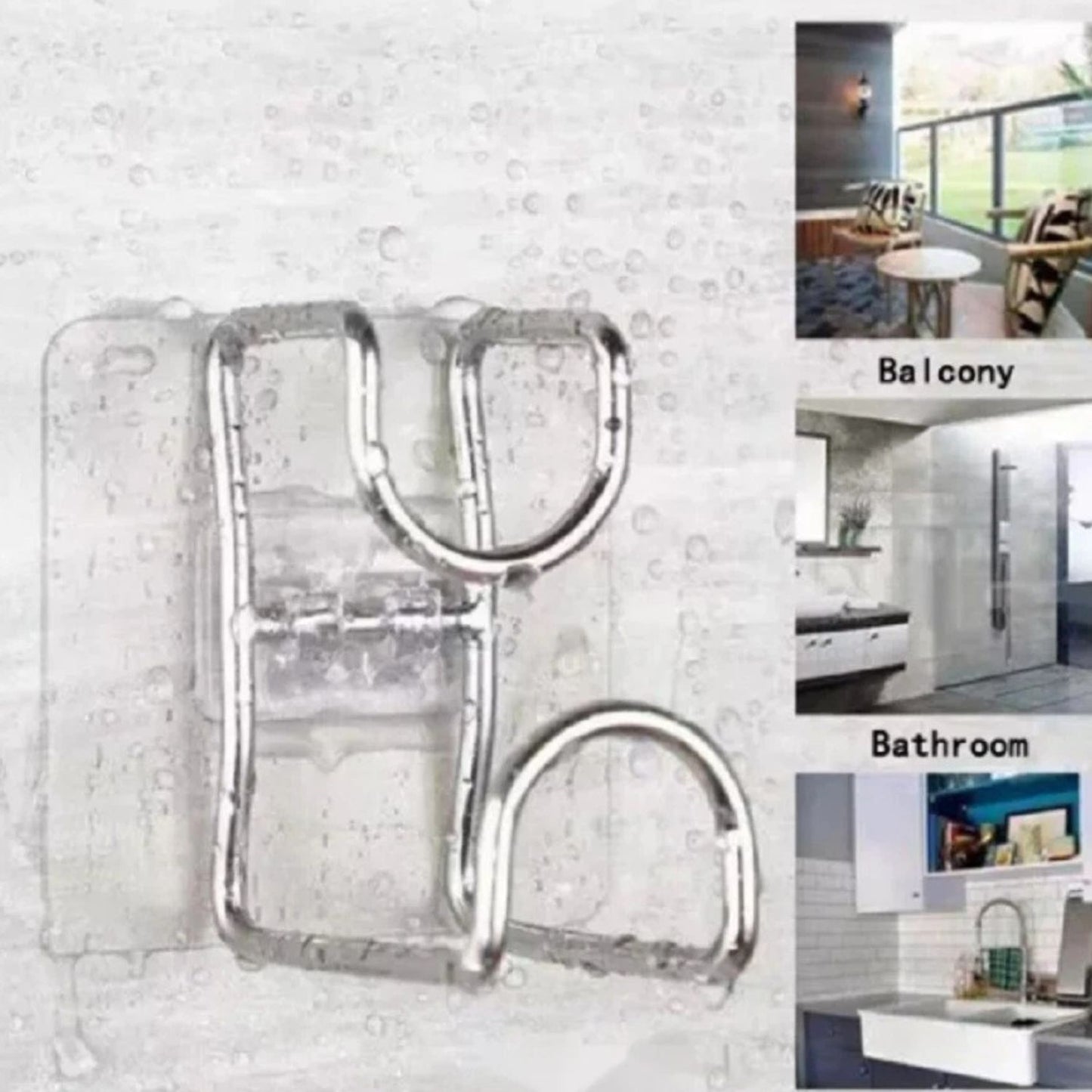Home Collection Pack of 4 Multifunction Wall Hooks Bathroom Towel Holder