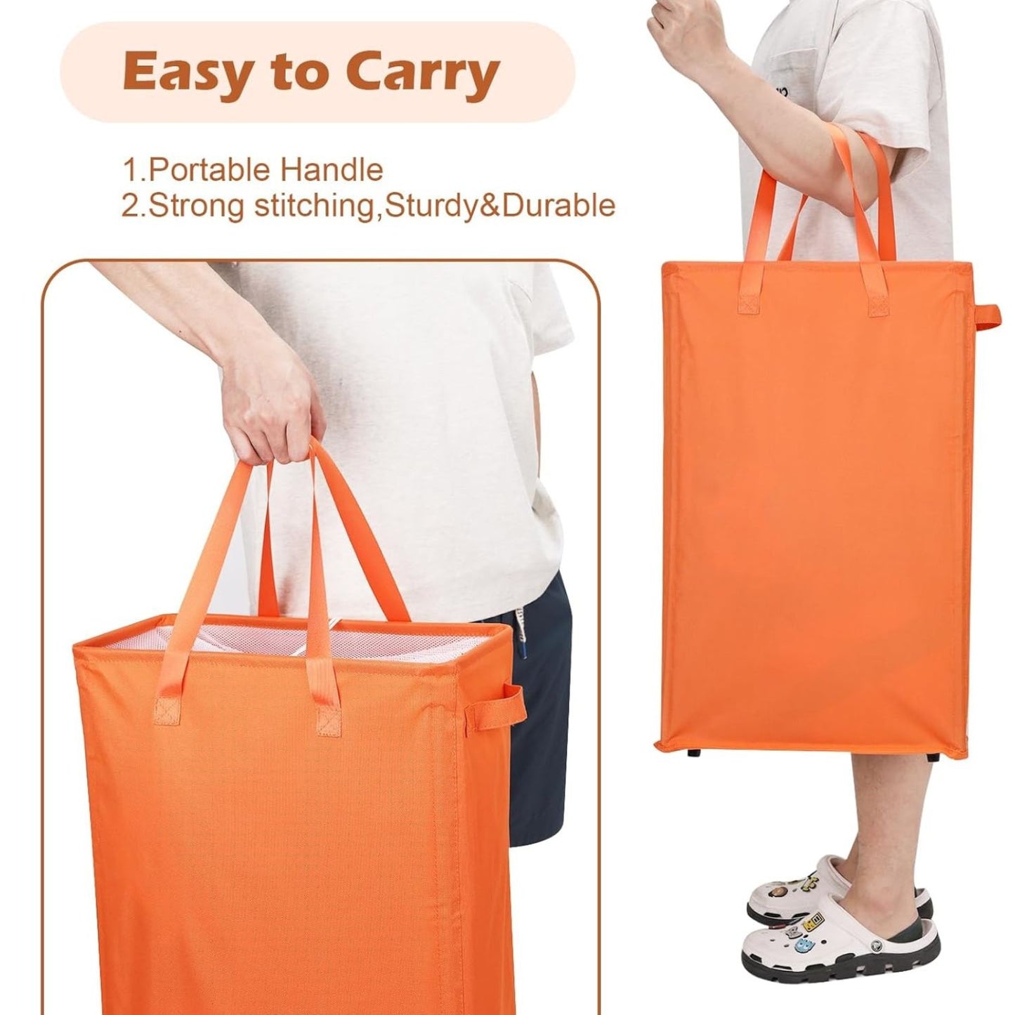 Home Collection Slim Laundry Hamper with Handles 45L