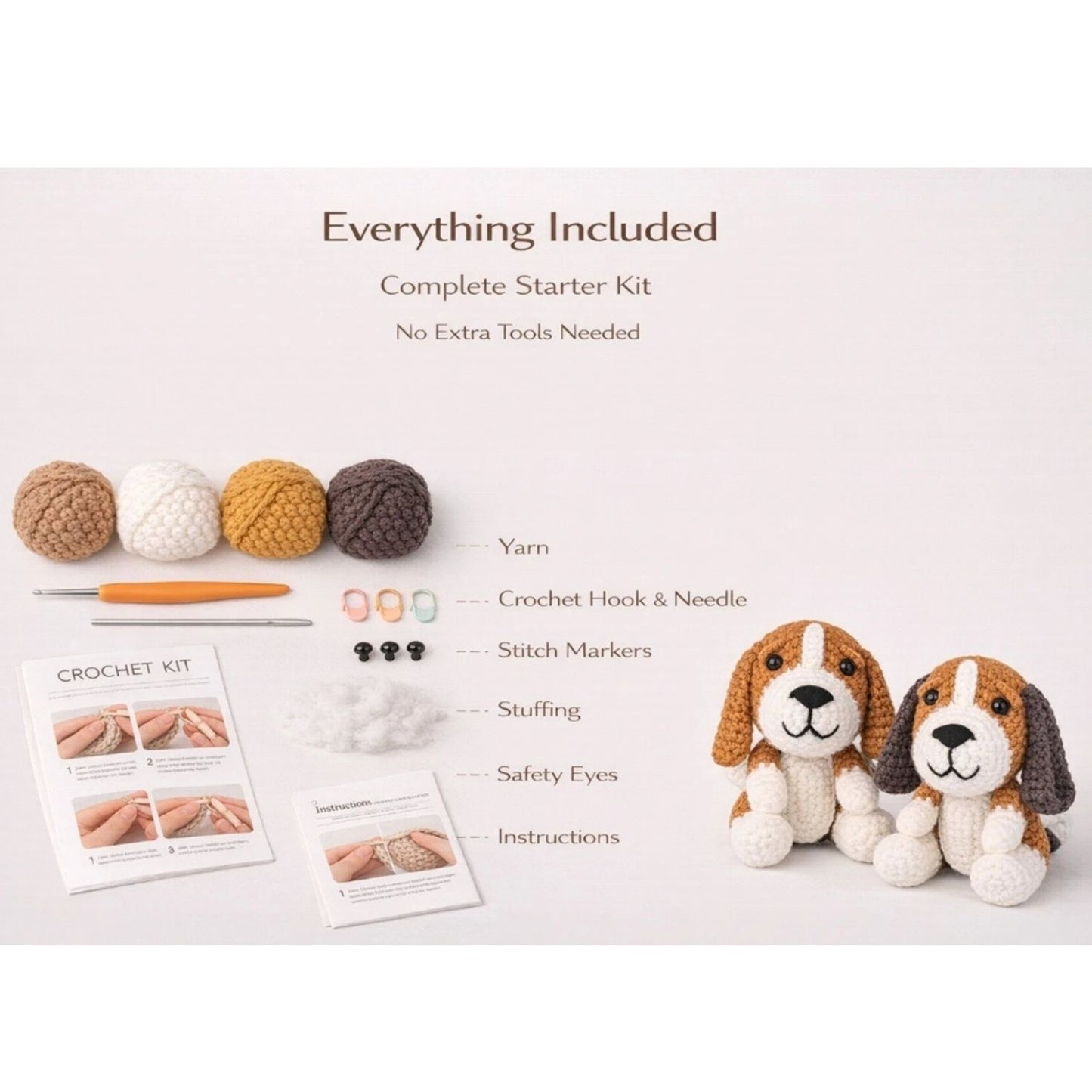 Home Collection Beagle Family Crochet Kit for Beginners