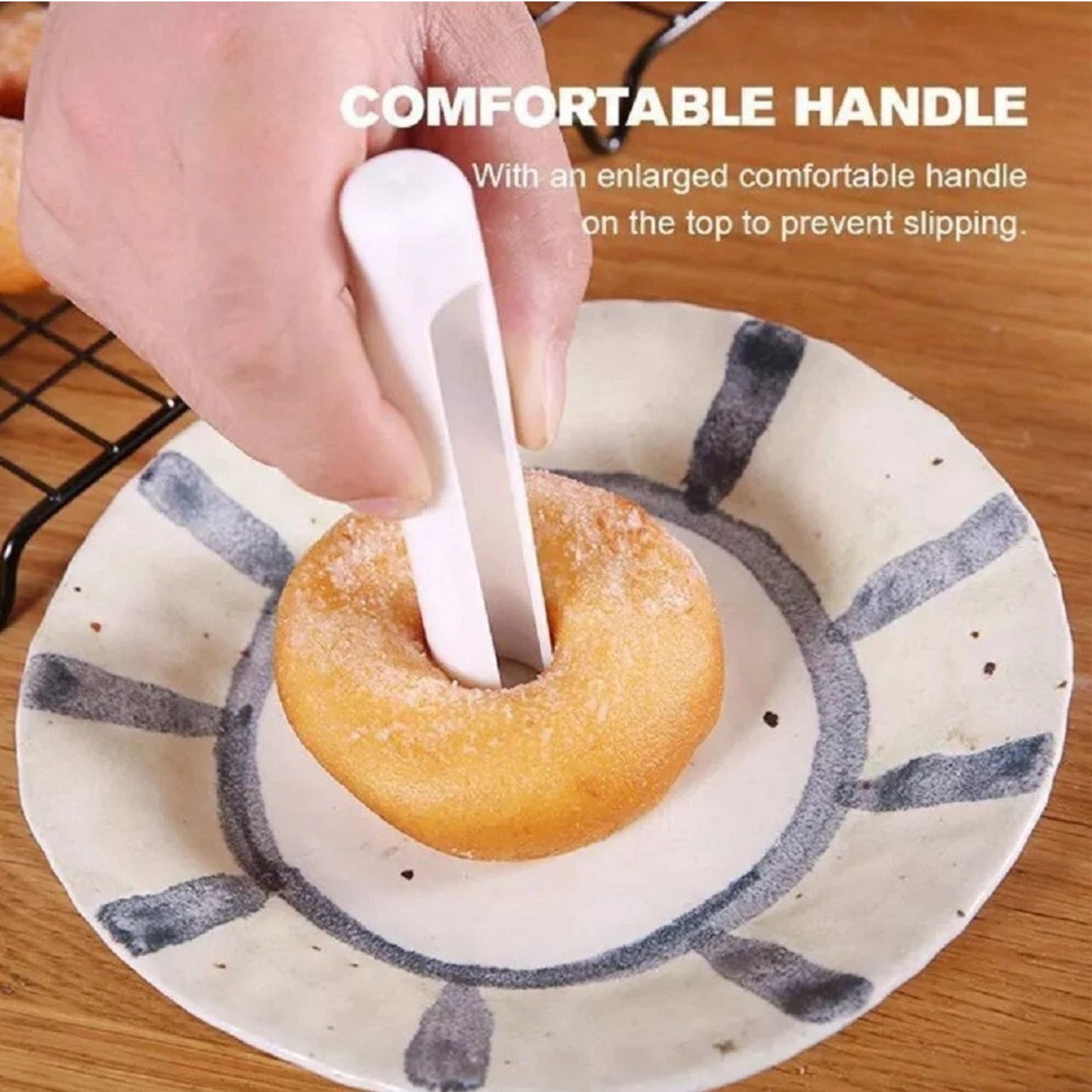 Home Collection Donut Cake Mold with Dipping Plier and Doughnut Cutter