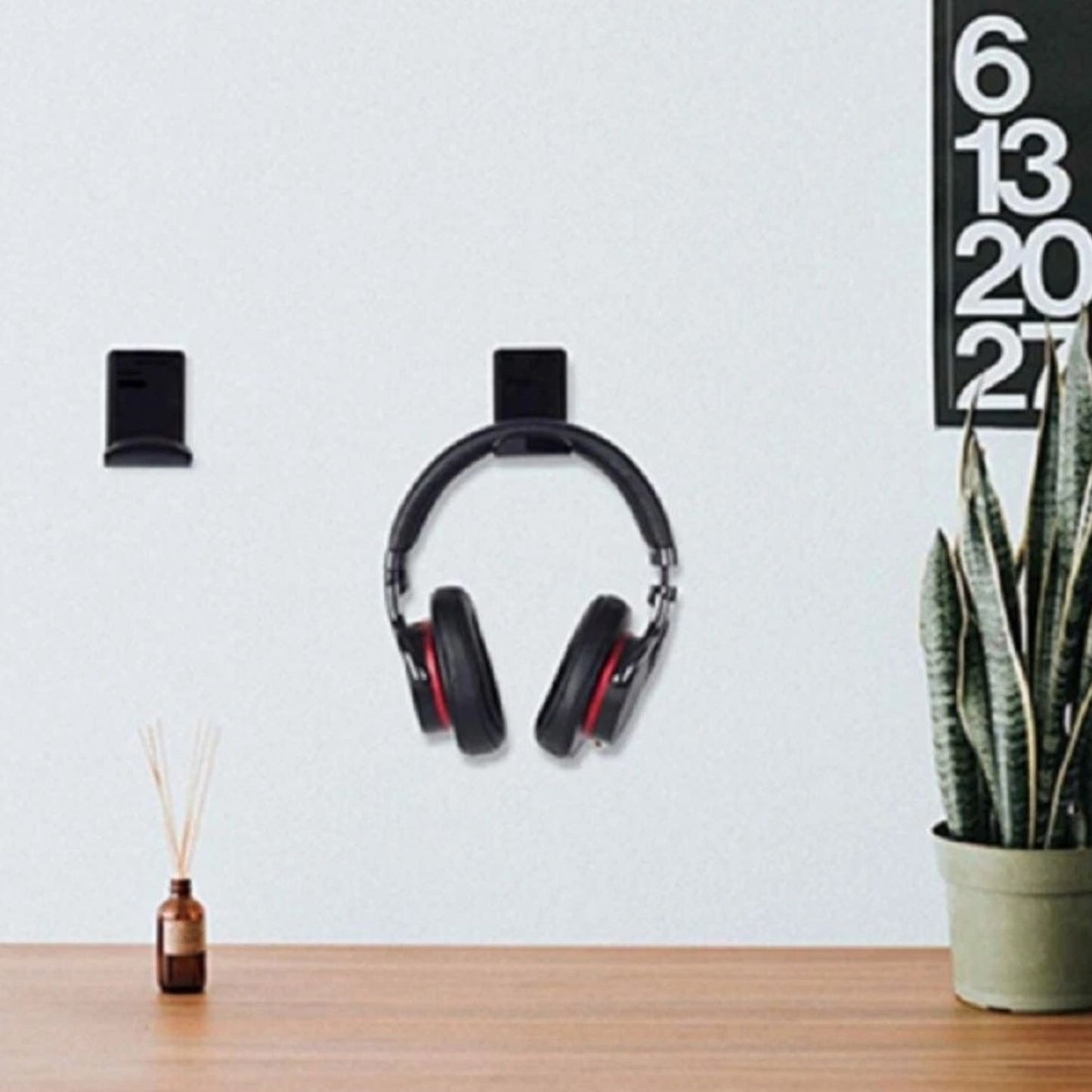 Home Collection Pack of 2 Acrylic Headphone Hanger Under Desk Hook
