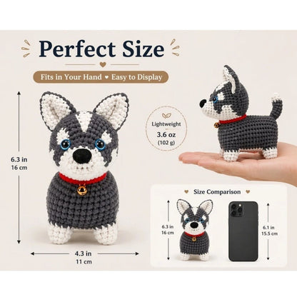 Home Collection Husky Dog Crochet Kit for Beginners