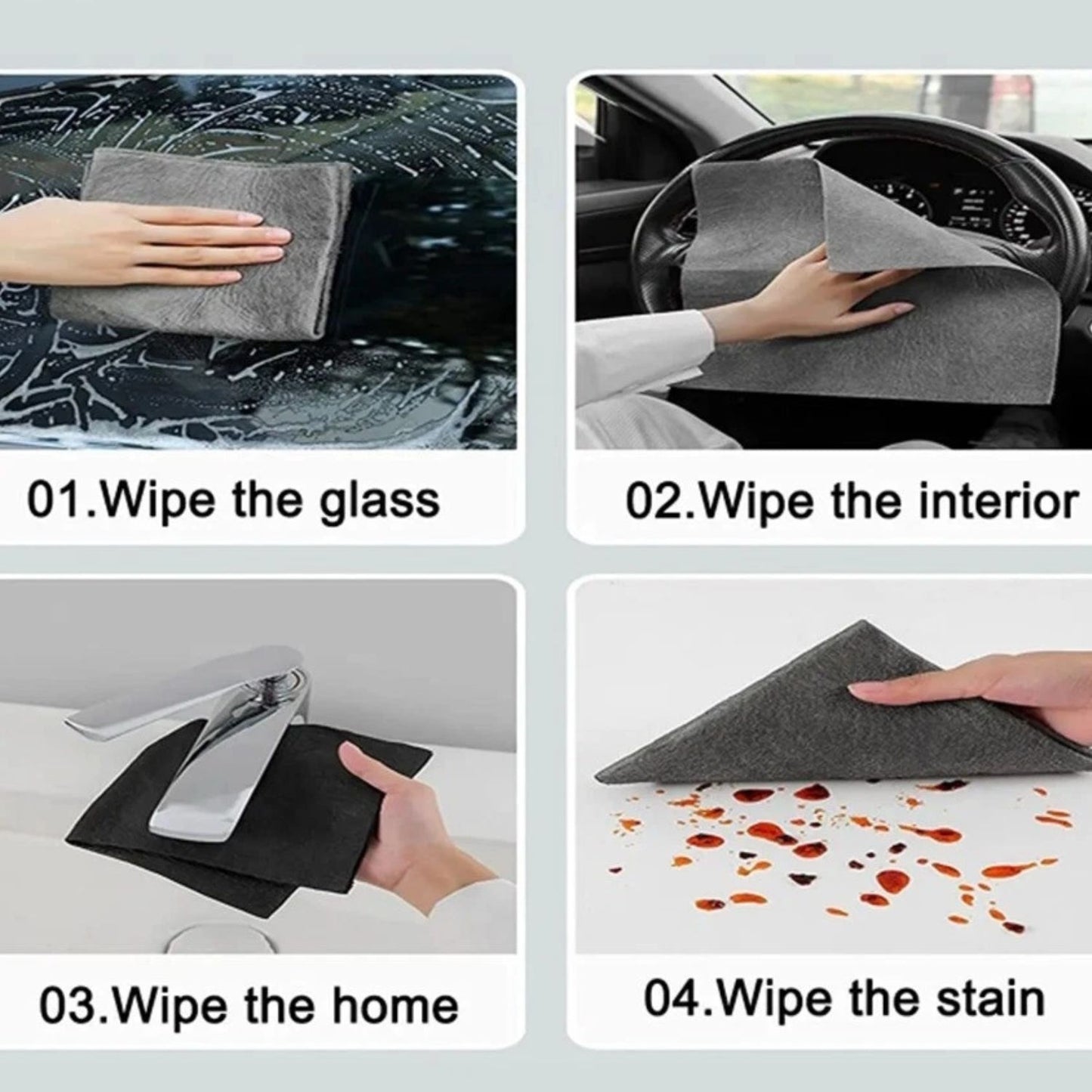 Home Collection Pack of 5 Thick Microfiber Cleaning Cloths