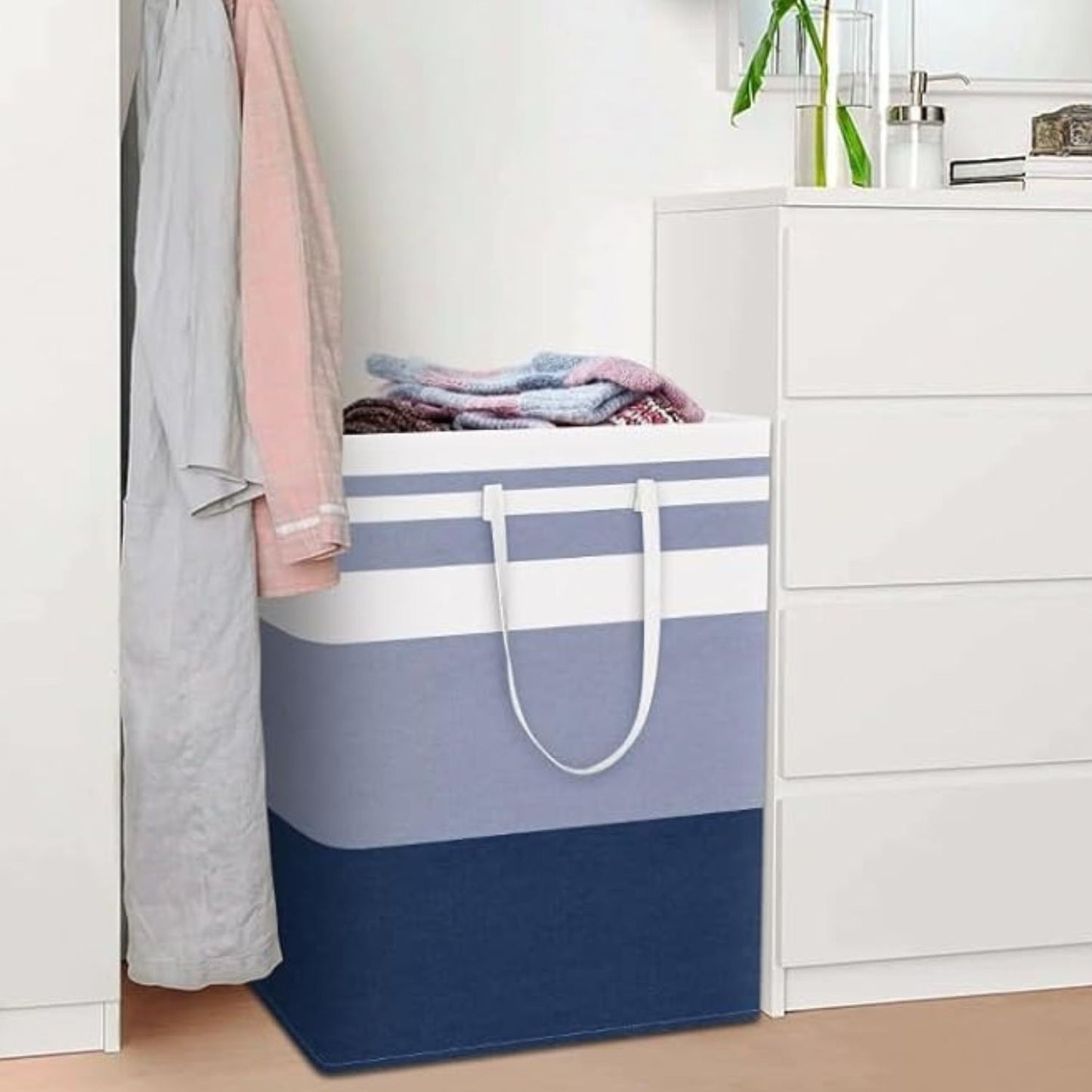 Home Collection Pack of 2 Freestanding Large Laundry Hamper Basket 125L