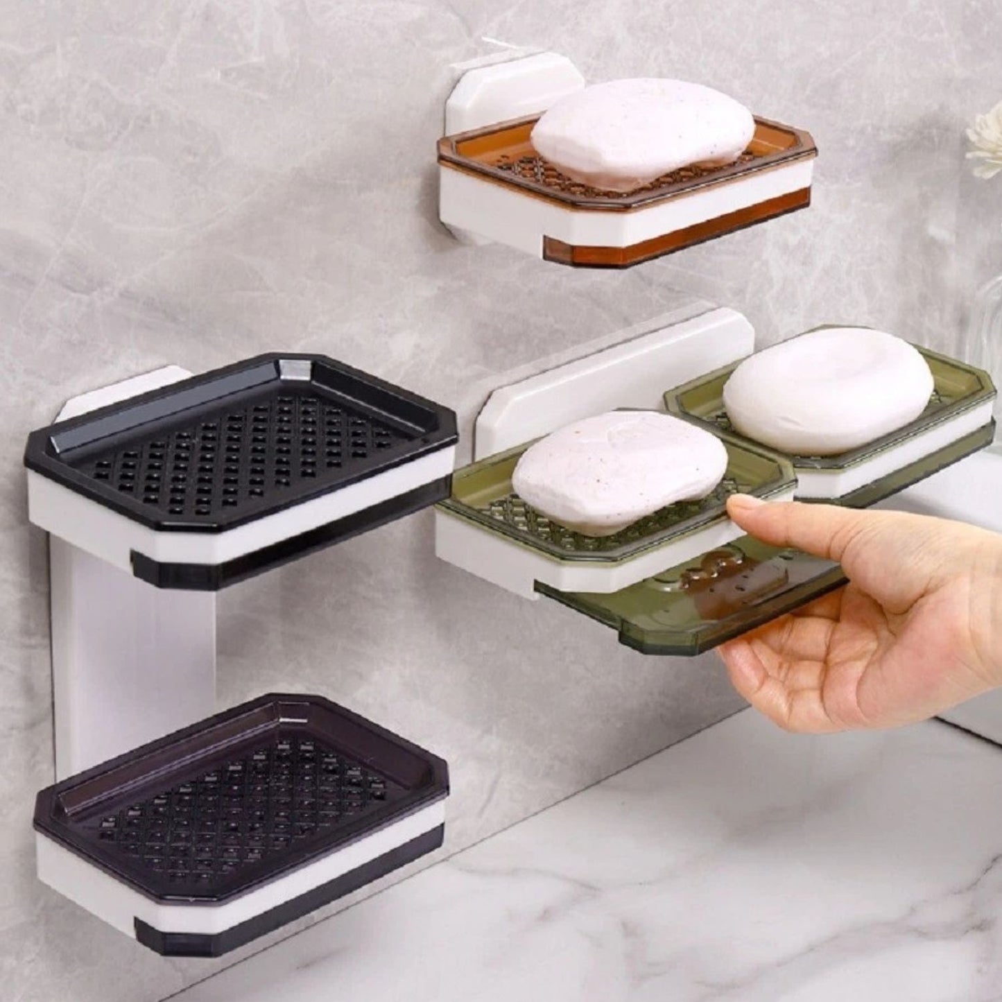 Home Collection Wall Mounted Double Layer Soap Dish Holder