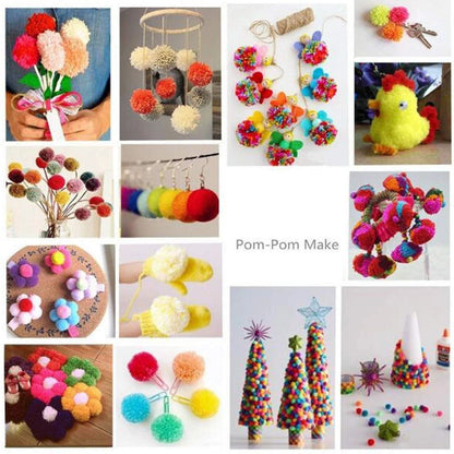 Home Collection Pack of 4 Size Pom Pom Maker Kit