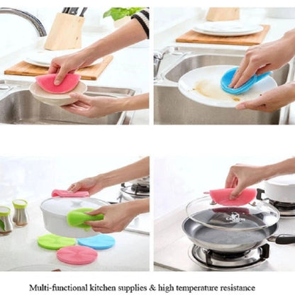 Home Collection Pack of 3 Multifunction Kitchen Silicone Dishwashing Brush Set