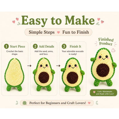 Home Collection Avocado Family Crochet Kit for Beginners