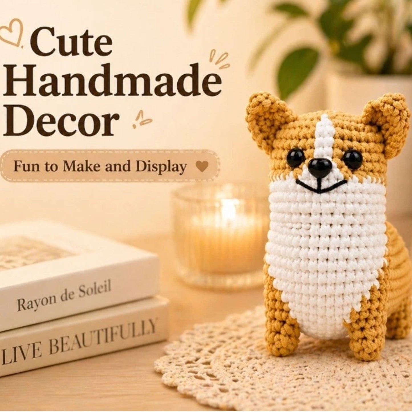 Home Collection Corgi Crochet Kit for Beginners