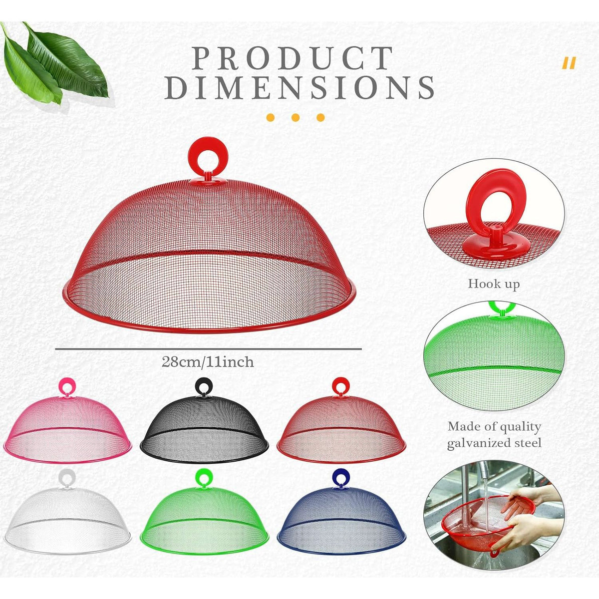 Home Collection Pack of 6 Metal Mesh Food Cover Domes for Outdoor Dining