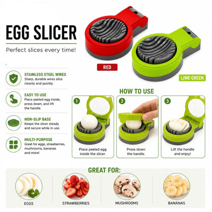 Home Collection Pack of 2 Stainless Steel Boiled Egg Slicer Set