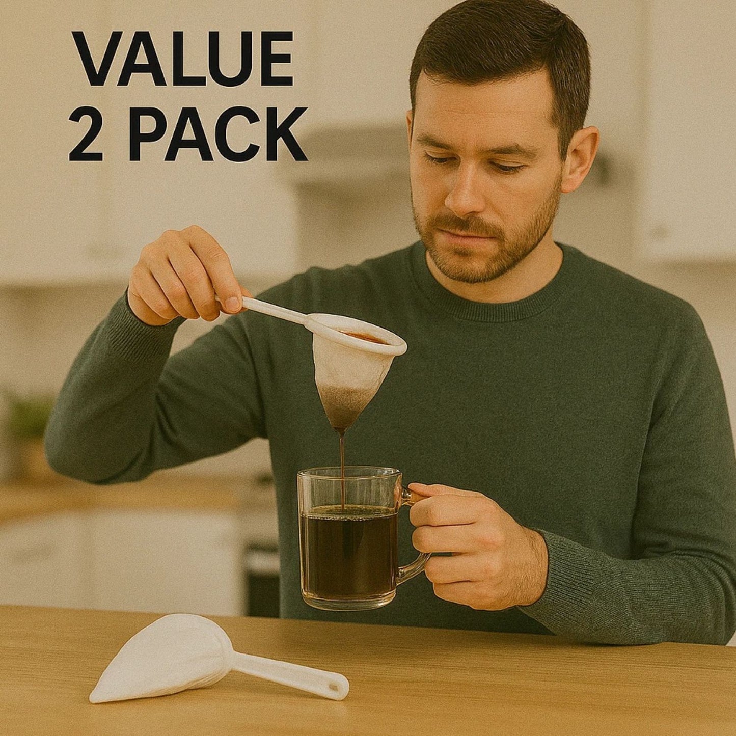 Home Collection Pack of 2 Coffee Filter Strainer Colador