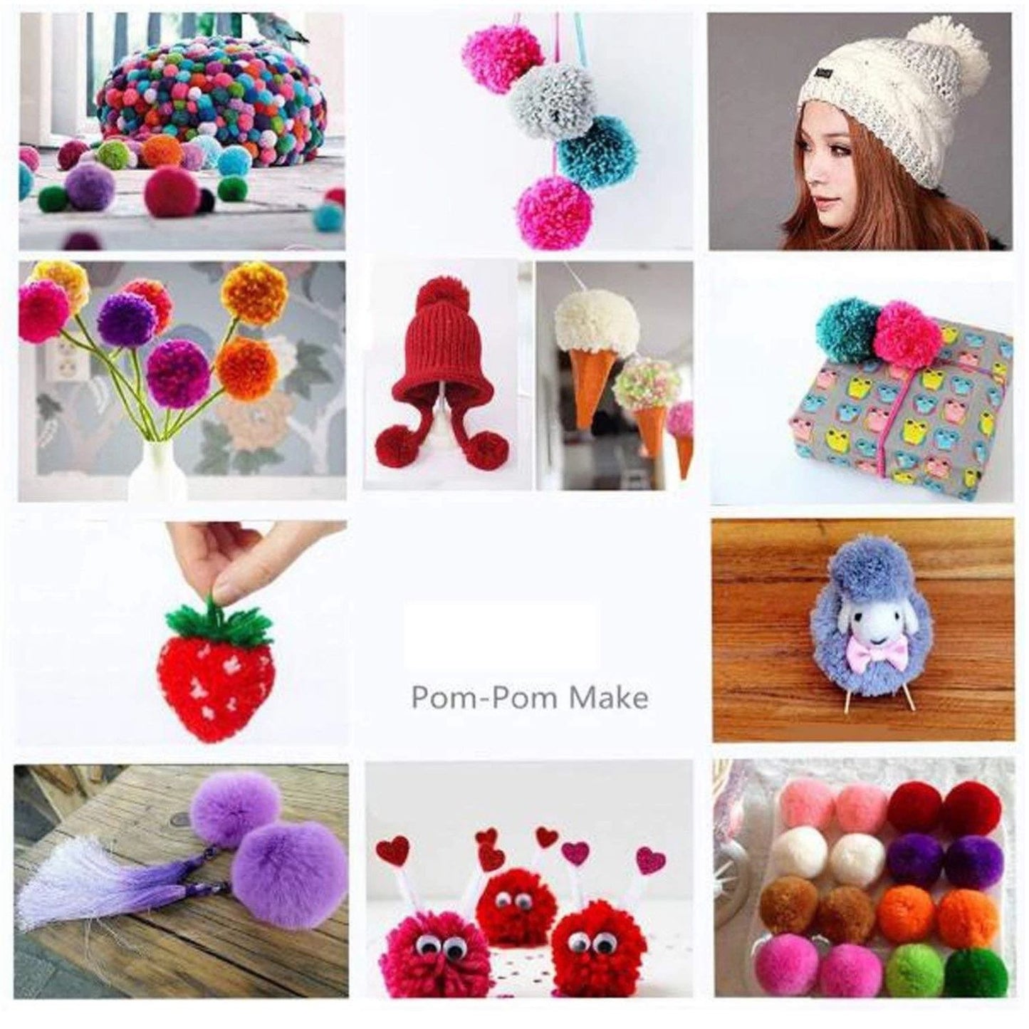 Home Collection Pack of 4 Size Pom Pom Maker Kit