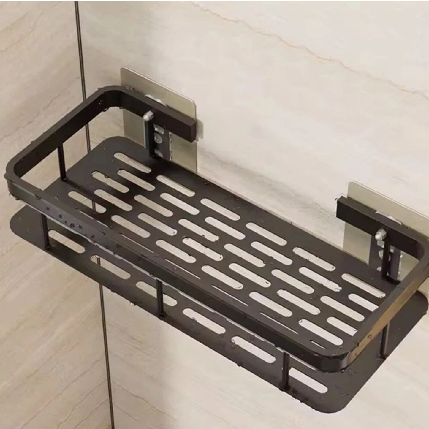 Home Collection Pack of 2 Corner Shower Caddy Adhesive Bathroom Shelf Rack