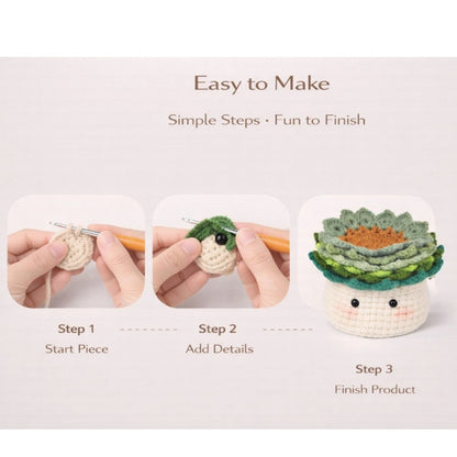Home Collection Pack of 6 Crochet Coaster Plant Pot Cover Kit for Beginners