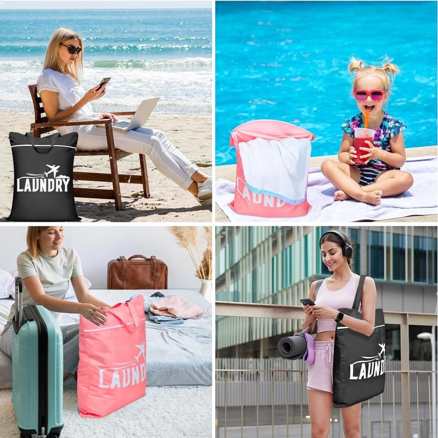 Home Collection Pack of 2 Large Travel Laundry Bags