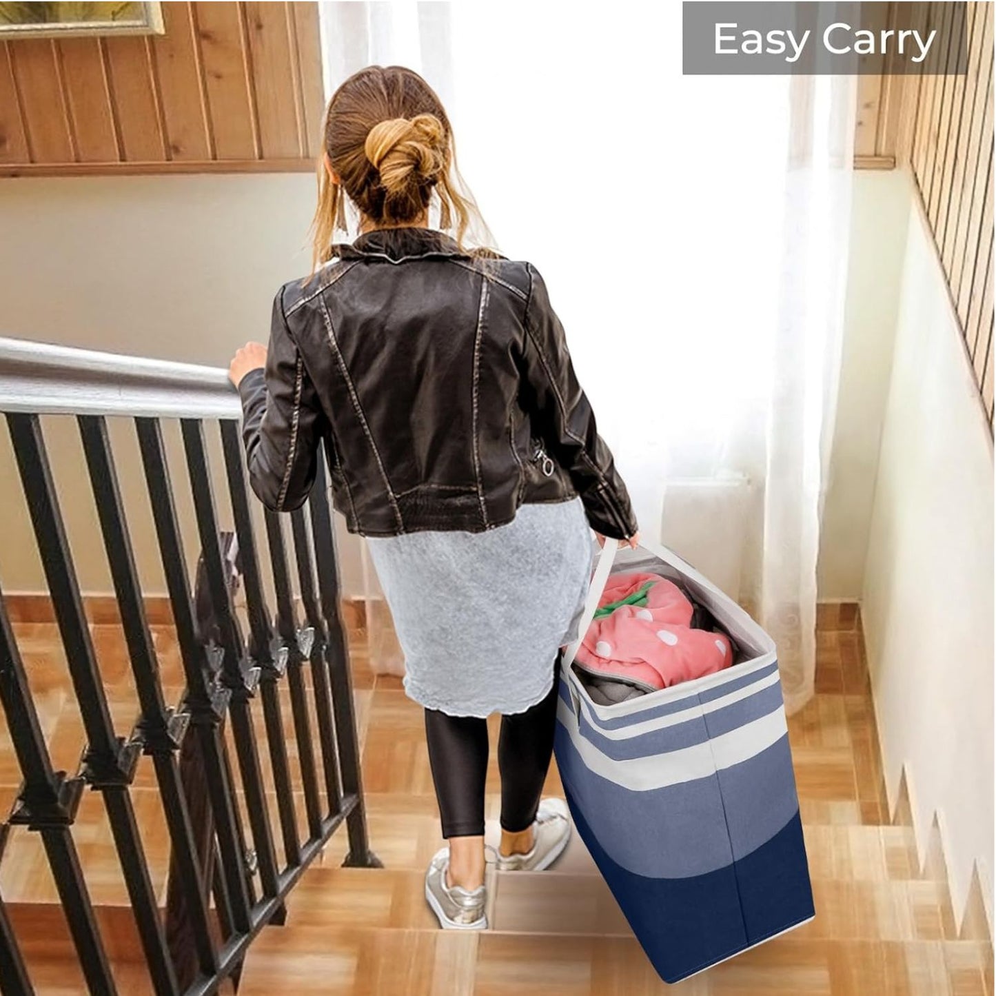 Home Collection Pack of 2 Freestanding Large Laundry Hamper Basket 125L