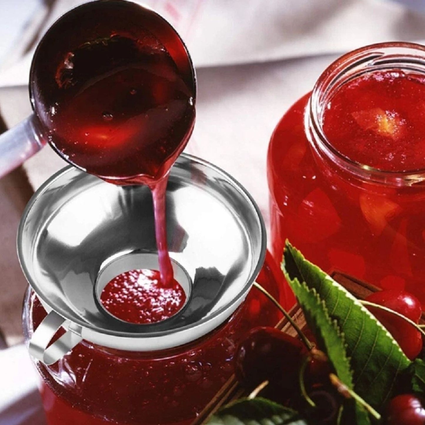 Home Collection Pack of 2 Stainless Steel Canning Funnel Set
