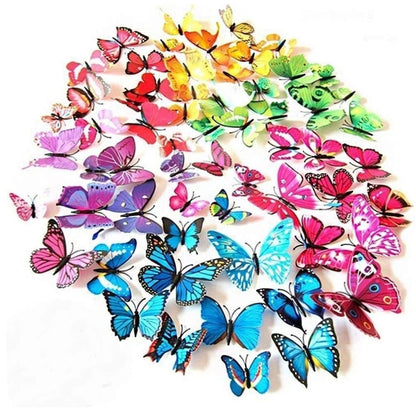 Home Collection Pack of 12 3D Butterfly Wall Stickers PVC Decals Art Mural