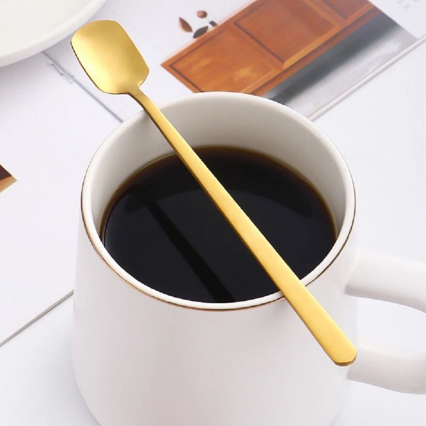 Home Collection Pack of 6 Stainless Steel Iced Tea Spoons 5.7 Inch