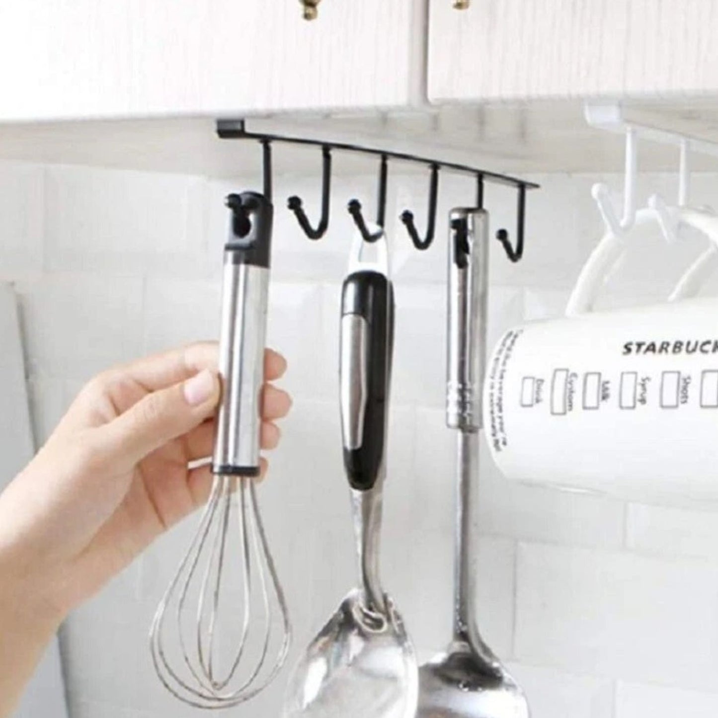 Home Collection Pack of 2 Under Shelf Mug Holder Rack