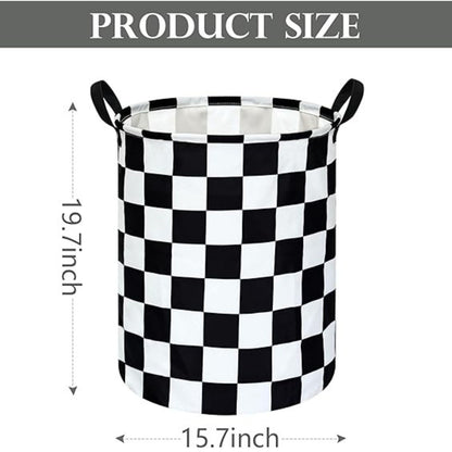 Home Collection Round Laundry Hamper Fabric Storage Basket with Handles