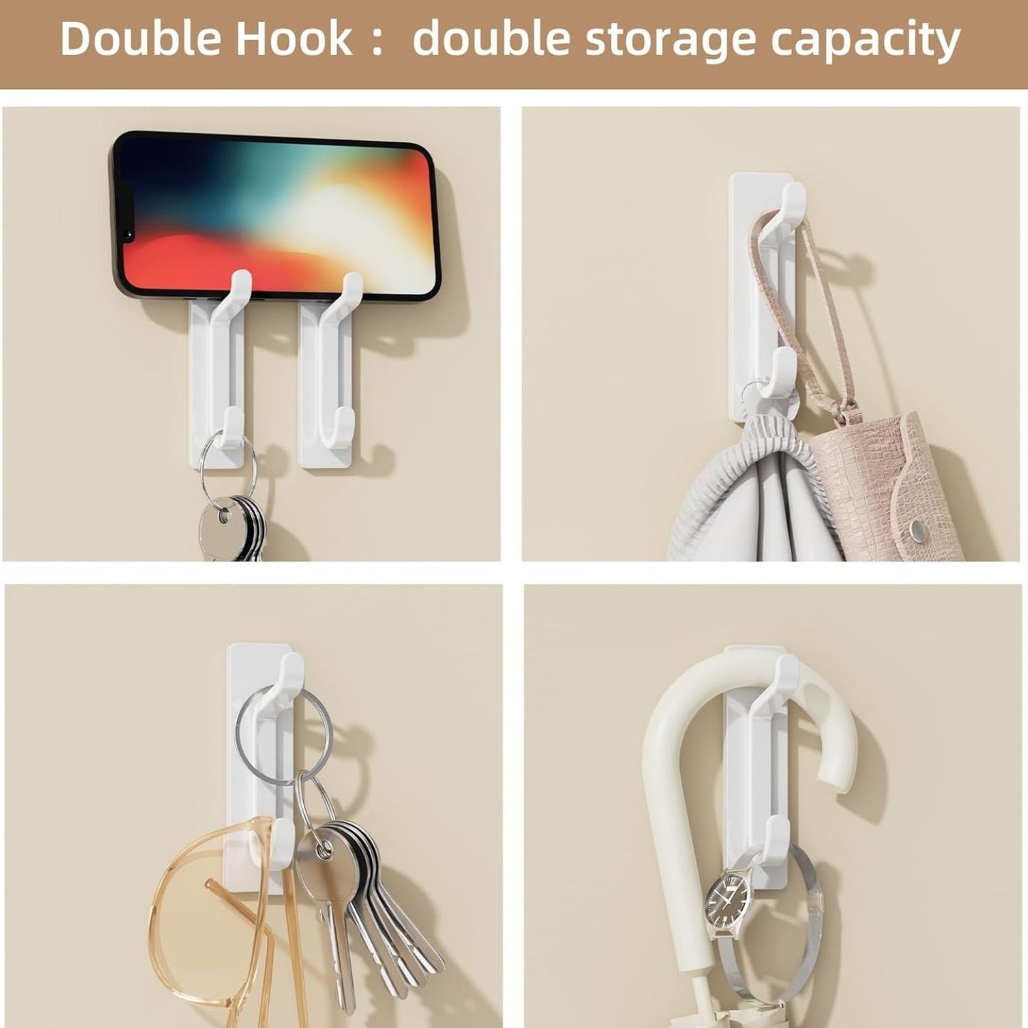 Home Collection Pack of 12 Heavy Duty Adhesive Wall Hooks