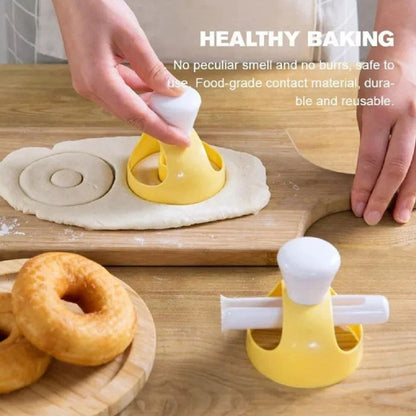 Home Collection Donut Cake Mold with Dipping Plier and Doughnut Cutter