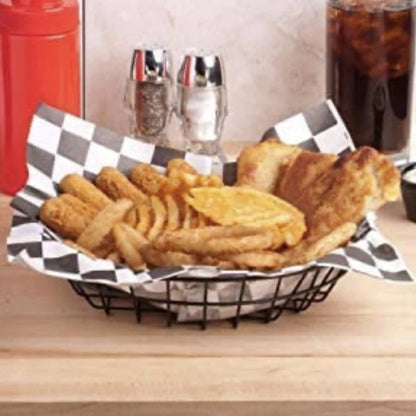 Home Collection Checkered Wrap Paper Sheets Basket Liner